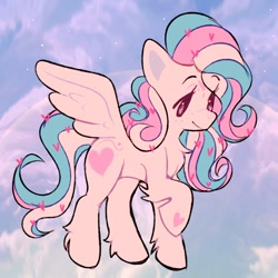 Size: 1000x1000 | Tagged: safe, artist:xoauri, imported from derpibooru, star catcher, pegasus, pony, female, fetlock tuft, freckles, g3, heart, heart eyes, mare, solo, wingding eyes