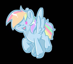 Size: 713x632 | Tagged: safe, artist:skylinepony_, imported from derpibooru, rainbow dash, pegasus, pony, black background, blush lines, blushing, female, mare, one eye closed, open mouth, open smile, simple background, smiling, solo, wink