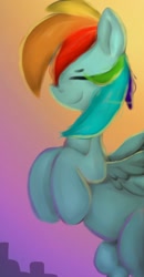 Size: 720x1380 | Tagged: safe, artist:skylinepony_, imported from derpibooru, rainbow dash, pegasus, pony, eyes closed, female, mare, smiling, solo