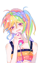 Size: 943x1480 | Tagged: safe, artist:ajax767350, imported from derpibooru, rainbow dash, human, humanized, simple background, solo, white background
