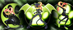 Size: 3824x1600 | Tagged: safe, artist:machakar52, imported from derpibooru, sunset shimmer, human, equestria girls, adrien agreste, alternate hairstyle, animal costume, aqua noir, astro cat, bodysuit, boots, cat costume, cat ears, cat noir, cat tail, clothes, cosplay, costume, crossover, fins, green wings, ice cat, ice skates, looking at you, mask, miraculous ladybug, one eye closed, open mouth, ponytail, shoes, skates, smiling, smiling at you, tail, wings, wink, winking at you