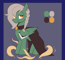 Size: 3004x2760 | Tagged: safe, anonymous artist, imported from derpibooru, oc, oc only, oc:wind chill, pegasus, pony, 2022, book, braid, cloak, clothes, ear piercing, earring, jewelry, male, pegasus oc, piercing, solo, stallion, wings
