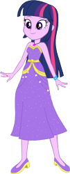 Size: 622x1533 | Tagged: safe, artist:tylerajohnson352, imported from derpibooru, twilight sparkle, human, equestria girls, equestria girls series, pinkie pie: snack psychic, bare shoulders, bracelet, clothes, dress, female, gold trim, high heels, jewelry, my little pony equestria girls: better together, necklace, purple dress, shoes, simple background, sleeveless, sleeveless dress, strapless, strapless dress, transparent background, vector