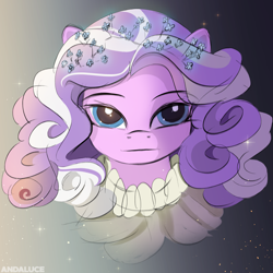 Size: 2000x2000 | Tagged: safe, artist:andaluce, imported from derpibooru, diamond tiara, earth pony, pony, abstract background, alternate hairstyle, bust, female, filly, foal, solo