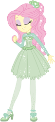 Size: 530x1171 | Tagged: safe, artist:tylerajohnson352, imported from derpibooru, fluttershy, human, equestria girls, equestria girls series, so much more to me, clothes, corset, dress, female, green skirt, hair ornament, high heels, my little pony equestria girls: better together, shoes, simple background, skirt, transparent background, vector