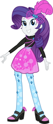 Size: 1439x3368 | Tagged: safe, artist:tylerajohnson352, imported from derpibooru, rarity, human, display of affection, eqg summertime shorts, equestria girls, equestria girls series, good vibes, belt, clothes, dress, feather, feather in hair, female, grin, hair ornament, high heels, my little pony equestria girls: better together, my little pony equestria girls: summertime shorts, pantyhose, shoes, simple background, skirt, smiling, socks, sweater, transparent background, turtleneck, uniform, vector