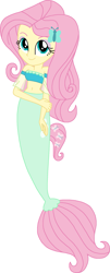 Size: 953x2368 | Tagged: safe, artist:rebelprincess59, imported from derpibooru, fluttershy, mermaid, equestria girls, female, mermaidized, simple background, solo, species swap, white background