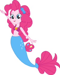 Size: 1567x1981 | Tagged: safe, artist:rebelprincess59, imported from derpibooru, pinkie pie, mermaid, equestria girls, female, mermaidized, simple background, solo, species swap, white background