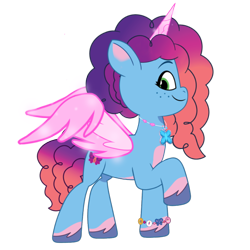 Size: 768x768 | Tagged: safe, artist:bluemario11, imported from derpibooru, alicorn, alicornified, female, g5, misty brightdawn, mistycorn, race swap, rebirth misty, simple background, solo, transparent background