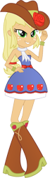 Size: 319x1126 | Tagged: safe, artist:tylerajohnson352, imported from derpibooru, applejack, human, equestria girls, bare shoulders, belt, boots, bracelet, clothes, cowboy hat, cowgirl, dress, female, hat, high heel boots, high heels, jewelry, my little pony equestria girls, my little pony equestria girls: summertime shorts, scarf, shoes, simple background, sleeveless, sleeveless dress, solo, stetson, strapless, strapless dress, transparent background, vector