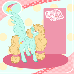 Size: 3000x3000 | Tagged: safe, artist:laughingfranki, imported from derpibooru, oc, oc only, oc:little wish, pegasus, pony, digital art, solo, spread wings, wings