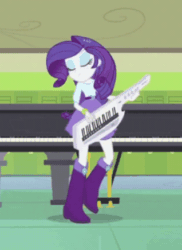 Size: 318x436 | Tagged: safe, edit, edited screencap, imported from derpibooru, screencap, rarity, human, equestria girls, player piano, animated, extreme speed animation, female, gif, keytar, musical instrument, seizure warning, solo focus, spinning, you spin me right round
