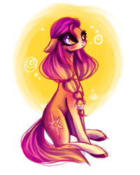 Size: 4400x5500 | Tagged: safe, artist:kamikami1234, imported from derpibooru, oc, oc only, oc:bloom, earth pony, pony, absurd resolution, female, floppy ears, mare, not sunny starscout, simple background, sitting, solo, transparent background