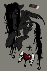 Size: 506x763 | Tagged: safe, artist:hellworldnohope, imported from derpibooru, oc, oc only, pegasus, pony, gray background, hair over one eye, reference sheet, simple background, solo