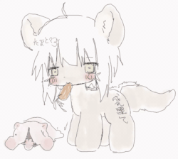 Size: 1014x910 | Tagged: safe, artist:x3tamago, imported from derpibooru, pony, animated, anime, carrot, cute, eating, food, gif, made in abyss, nanachi, ponified, solo