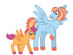 Size: 2048x1536 | Tagged: safe, imported from derpibooru, scootaloo, windy whistles, pegasus, pony, baby steps, cute, cutealoo, duo, female, first steps, freckles, mare, mother and child, mother and daughter, open mouth, open smile, raised hoof, scootadoption, scootalove, smiling, windybetes
