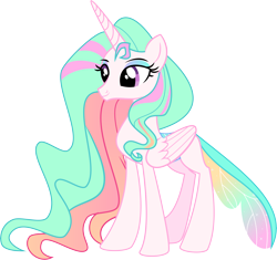 Size: 8490x7967 | Tagged: safe, artist:shootingstarsentry, imported from derpibooru, oc, oc:thora, changepony, hybrid, absurd resolution, interspecies offspring, offspring, parent:princess celestia, parent:thorax, parents:thoralestia, simple background, solo, transparent background