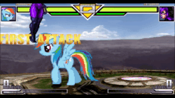 Size: 1920x1080 | Tagged: safe, rainbow dash, animated, catwoman, fight, mugen, video game crossover, webm