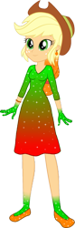Size: 531x1606 | Tagged: safe, artist:invisibleink, artist:tylerajohnson352, imported from derpibooru, applejack, equestria girls, beautiful, bracelet, clothes, colorful, cowboy hat, dress, female, flats, glitter, hat, jewelry, shoes, simple background, solo, sparkles, sparkly dress, sparkly hair, transparent background