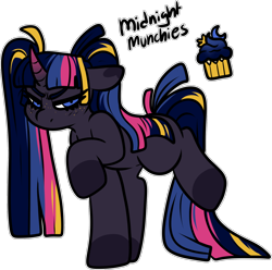 Size: 1596x1583 | Tagged: safe, artist:sexygoatgod, imported from derpibooru, oc, oc only, oc:midnight munchies, pony, unicorn, female, horn, simple background, solo, transparent background