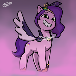 Size: 1900x1900 | Tagged: safe, artist:roggerclover, imported from derpibooru, pipp petals, spoiler:g5, spoiler:my little pony: tell your tale, clothes, costume, female, g5, gradient background, halloween, halloween costume, holiday, looking at you, makeup, my little pony: make your mark, my little pony: make your mark chapter 5, my little pony: tell your tale, nightmare night, nightmare night costume, nightmare on mane street, pipp is short, pippsqueaks, solo, style emulation, tell your tale accurate, witch costume, zephyr heights