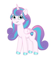 Size: 640x725 | Tagged: safe, artist:jazzhooves, imported from derpibooru, princess flurry heart, alicorn, pony, female, g4 to g5, g5, generation leap, older, older flurry heart, simple background, smiling, solo, teenager, white background