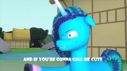 Size: 1920x1080 | Tagged: safe, artist:geo bluecropper, artist:jewellier, imported from derpibooru, izzy moonbow, pony, unicorn, 3d, angry, animated, blushing, cute, dialogue, duo, duo female, female, g5, horn, hug, izzybetes, lesbian, mare, misty brightdawn, mistybetes, mizzy, shipping, sound, source filmmaker, video, webm