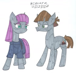 Size: 1269x1251 | Tagged: safe, artist:cmara, imported from derpibooru, maud pie, mudbriar, earth pony, female, male, maudbriar, shipping, simple background, straight, white background