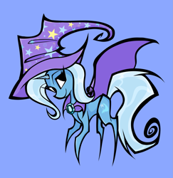 Size: 1493x1538 | Tagged: safe, artist:coffeefueledchainsaw, imported from derpibooru, trixie, blue background, cape, clothes, hat, simple background, trixie's cape, trixie's hat