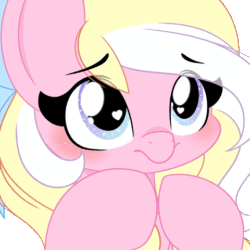 Size: 480x480 | Tagged: safe, artist:emberslament, imported from derpibooru, oc, oc only, oc:bay breeze, pegasus, pony, animated, blushing, bow, cute, female, hair bow, heart, heart eyes, mare, pegasus oc, simple background, transparent background, wingding eyes, wings
