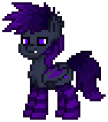Size: 752x848 | Tagged: safe, imported from derpibooru, oc, oc only, oc:tobezz, bat pony, pony, pony town, clothes, male, simple background, socks, solo, striped socks, transparent background