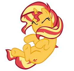 Size: 700x671 | Tagged: safe, artist:benpictures1, imported from ponybooru, sunset shimmer, pony, unicorn, cute, eyes closed, female, inkscape, mare, shimmerbetes, simple background, solo, transparent background, vector