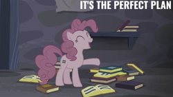 Size: 2000x1125 | Tagged: safe, edit, edited screencap, editor:quoterific, imported from derpibooru, screencap, pinkie pie, the cutie map, book, equal cutie mark, solo