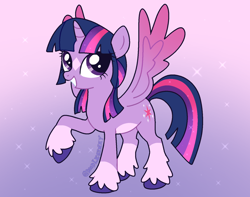 Size: 1864x1467 | Tagged: safe, artist:doodlesinky, imported from derpibooru, twilight sparkle, alicorn, pony, friendship is magic, redesign, solo