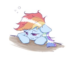 Size: 2872x2298 | Tagged: safe, artist:kaf_pone, imported from derpibooru, rainbow dash, pegasus, pony, female, mare, simple background, sleepy, solo, white background