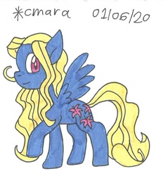 Size: 838x877 | Tagged: safe, artist:cmara, imported from derpibooru, lily blossom, pegasus, pony, female, mare, signature, simple background, solo, traditional art, white background