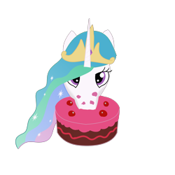 Size: 2048x2048 | Tagged: safe, imported from derpibooru, princess celestia, alicorn, pony, cake, cakelestia, eating, food, simple background, solo, transparent background