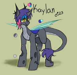 Size: 2455x2385 | Tagged: safe, artist:ashel_aras, imported from derpibooru, oc, oc only, oc:kaylan, changeling, hybrid, changeling oc, hybrid oc, kiriban, reference sheet, sketch, solo