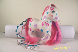 Size: 603x402 | Tagged: safe, imported from derpibooru, 2007, birthday pony, female, g1, irl, photo, solo, toy