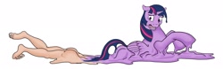Size: 2432x760 | Tagged: safe, artist:termyotter, imported from derpibooru, twilight sparkle, alicorn, human, pony, butt, human to pony, melting, nudity, simple background, transformation, twilight sparkle (alicorn), white background