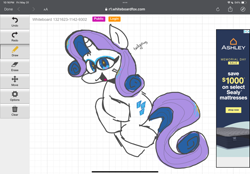 Size: 2360x1640 | Tagged: safe, artist:trixxiefloof, imported from derpibooru, rarity, pony, unicorn, colored, horn, looking at you, smiling, solo, whiteboard fox