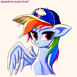 Size: 2077x2070 | Tagged: safe, imported from derpibooru, rainbow dash, pegasus, cap, hat, wings