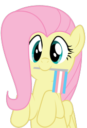 Size: 874x1294 | Tagged: safe, artist:prixy05, imported from derpibooru, fluttershy, pegasus, pony, female, flag, mare, pride, pride flag, pride month, simple background, solo, transgender pride flag, transparent background, vector