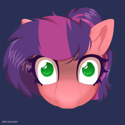 Size: 4134x4134 | Tagged: safe, artist:jjsh, imported from derpibooru, oc, oc only, oc:grelka, earth pony, pony, bust, female, freakout, funny, green eyes, high res, looking at you, mare, meme, portrait