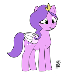 Size: 1491x1491 | Tagged: safe, artist:adamv20, imported from derpibooru, pipp petals, pegasus, pony, atg 2024, g5, jewelry, newbie artist training grounds, simple background, tiara, white background
