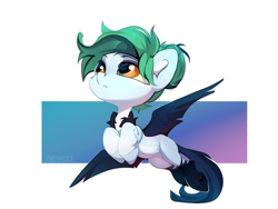 Size: 4000x3000 | Tagged: safe, artist:mithriss, imported from derpibooru, oc, oc only, oc:silvia, pegasus, pony, chest fluff, chibi, female, hairstyle, mare, solo, spread wings, wings