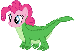 Size: 513x349 | Tagged: safe, artist:qjosh, imported from derpibooru, pinkie pie, alligator, pony, character to character, female, solo, transformation, transformation sequence