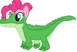 Size: 516x347 | Tagged: safe, artist:qjosh, imported from derpibooru, gummy, pinkie pie, alligator, pony, character to character, female, solo, transformation, transformation sequence