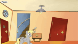 Size: 1542x866 | Tagged: safe, artist:queen-razlad, imported from derpibooru, derpy hooves, oc, oc:anon, human, pegasus, pony, among us, animated, game, unity, unity (game engine), video, video game, webm