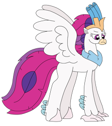 Size: 2182x2448 | Tagged: safe, artist:supahdonarudo, imported from derpibooru, queen novo, classical hippogriff, hippogriff, my little pony: the movie, atg 2024, newbie artist training grounds, simple background, standing, transparent background